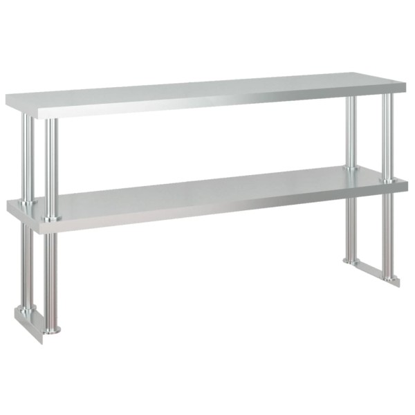 Mesa de trabajo para cocina con estante acero inox 120x60x145cm