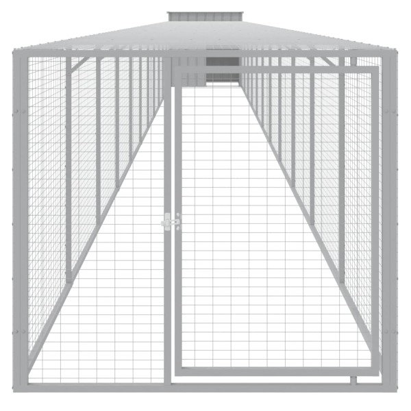 Gallinero y corral acero galvanizado gris claro 110x1221x110 cm