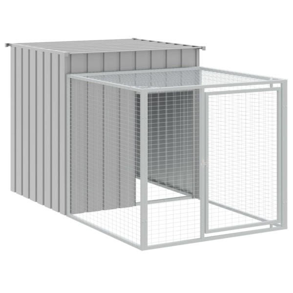 Gallinero y corral acero galvanizado gris claro 110x1221x110 cm