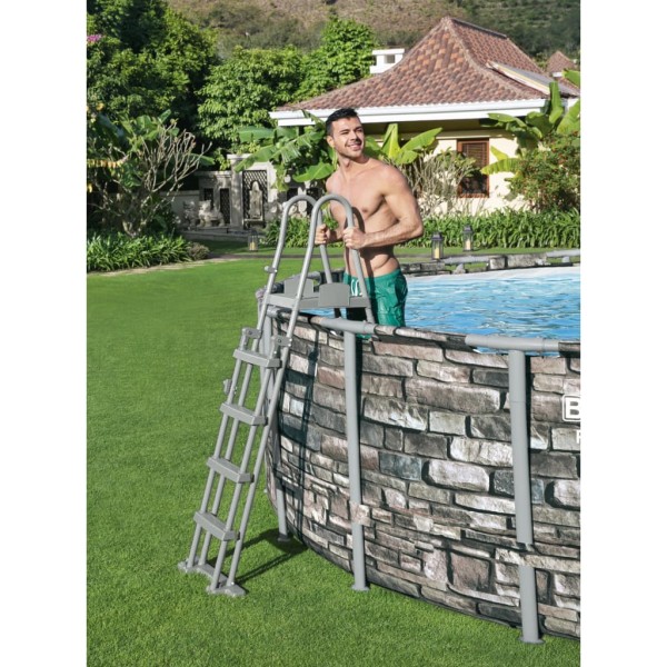 Bestway Escalera de seguridad para piscina 4 peldaños Flowclear 132 cm