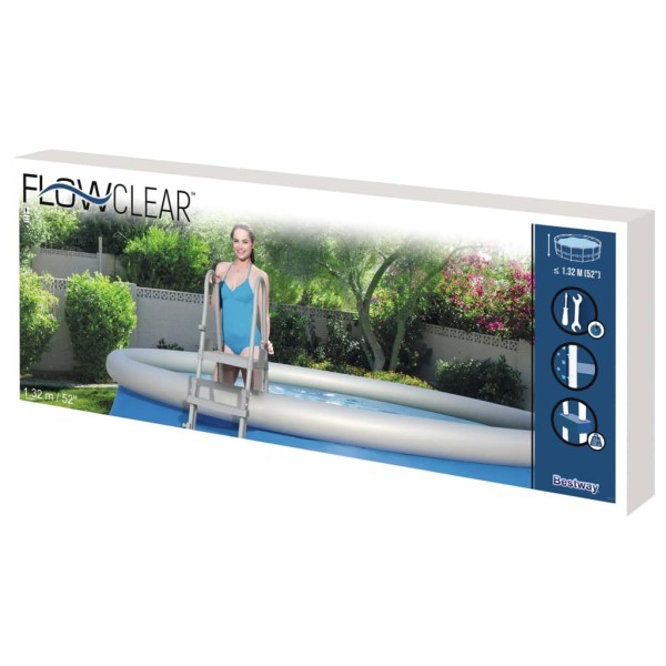 Bestway Escalera de seguridad para piscina 4 peldaños Flowclear 132 cm