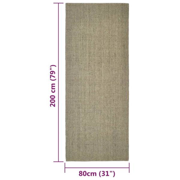 Alfombra de sisal para rascador gris taupe 80x200 cm