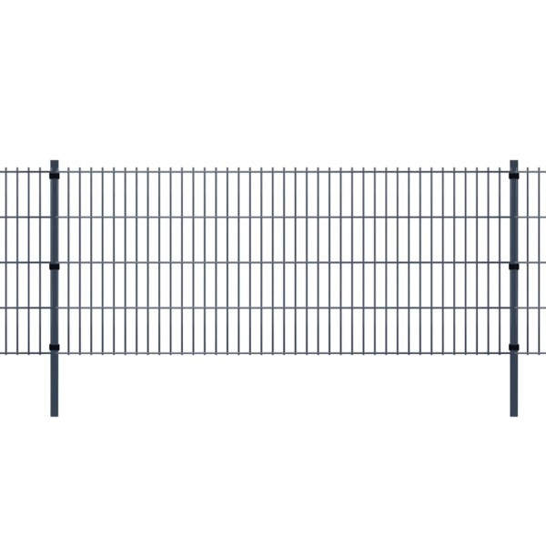 Postes de valla 10 uds acero galvanizado gris 150 cm