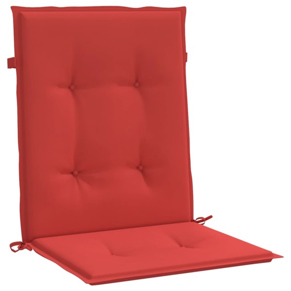 Cojín silla jardín respaldo bajo 4 uds tela Oxford rojo