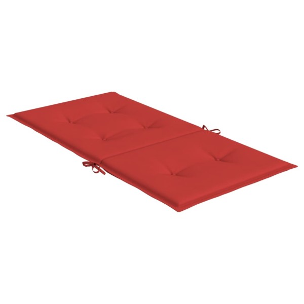 Cojín silla jardín respaldo bajo 4 uds tela Oxford rojo