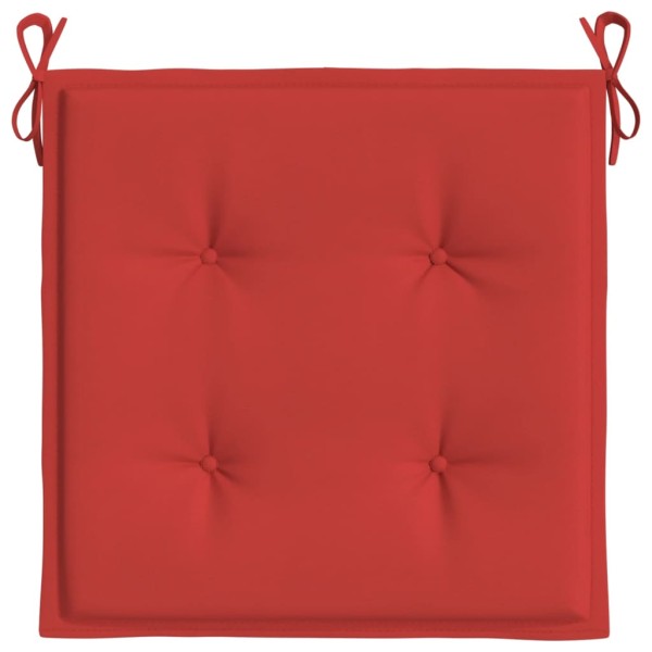 Cojines de silla de jardín 2 uds tela Oxford rojo 50x50x3 cm