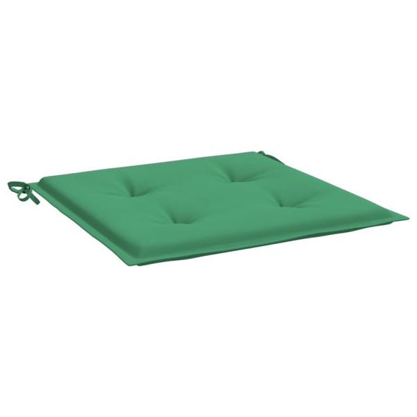 Cojines de silla de jardín 4 uds tela verde 40x40x3 cm