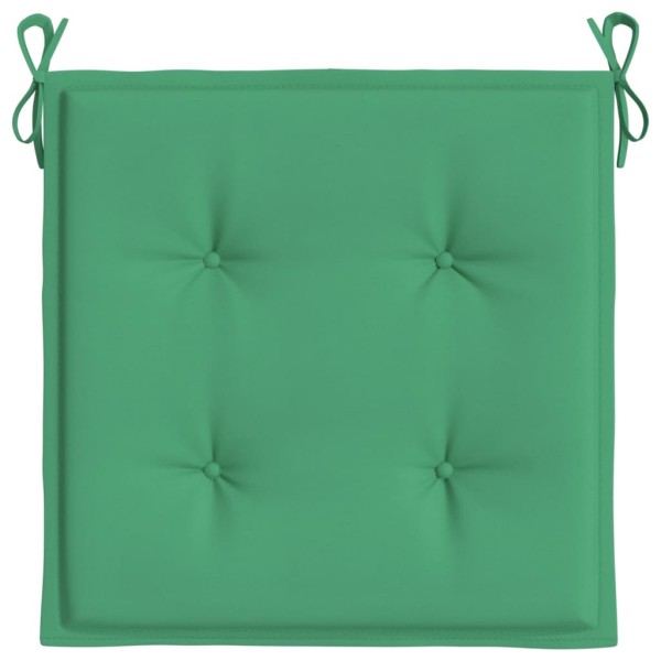 Cojines de silla de jardín 4 uds tela verde 40x40x3 cm