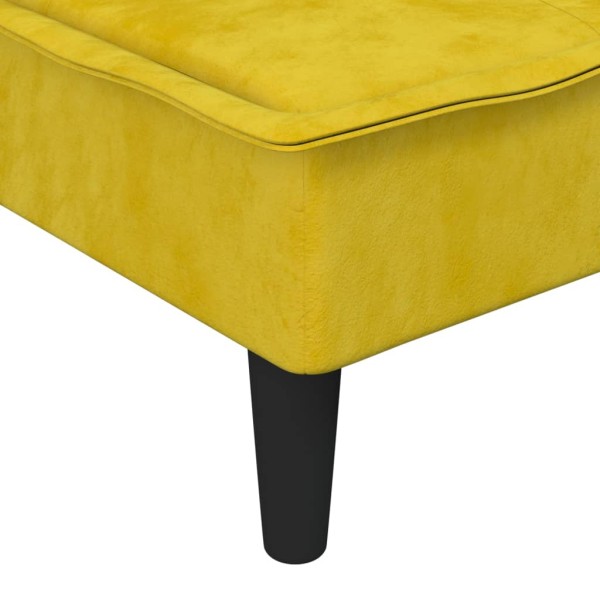 Sofá cama en forma de L terciopelo amarillo 255x140x70 cm