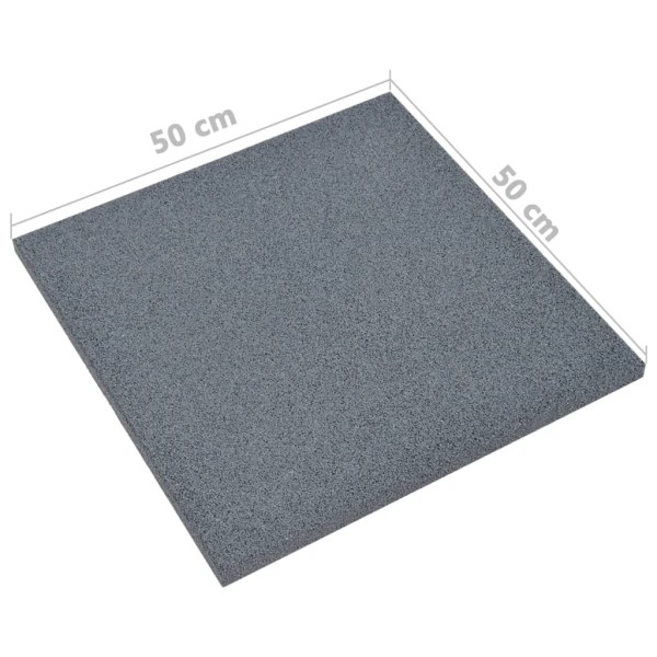 Losetas de goma protección de caídas 24 uds gris 50x50x3 cm