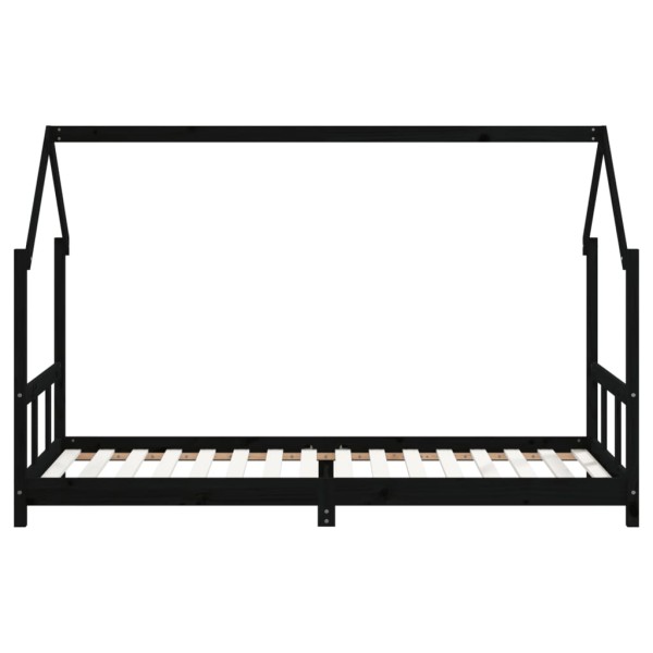 Estructura de cama para niños madera de pino negro 90x200 cm