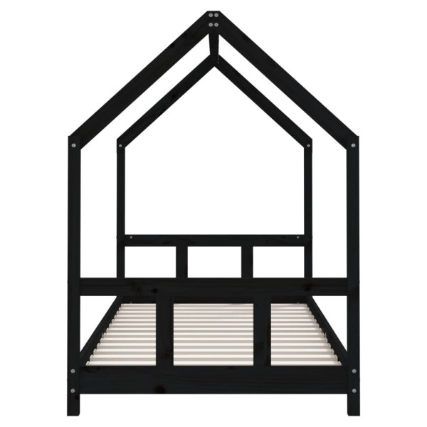 Estructura de cama para niños madera de pino negro 90x200 cm