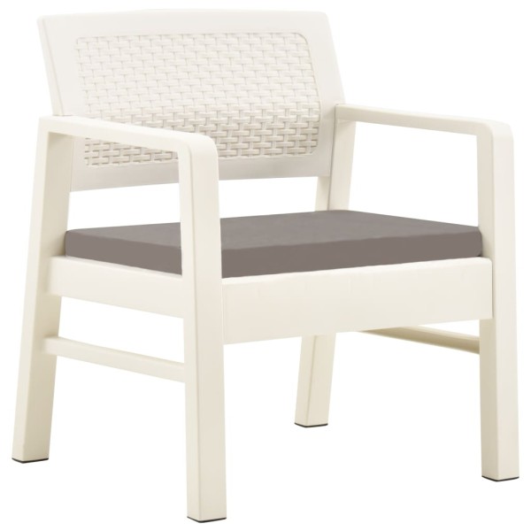 Juego de muebles de jardín 3 piezas plástico blanco