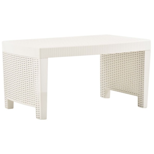 Juego de muebles de jardín 3 piezas plástico blanco