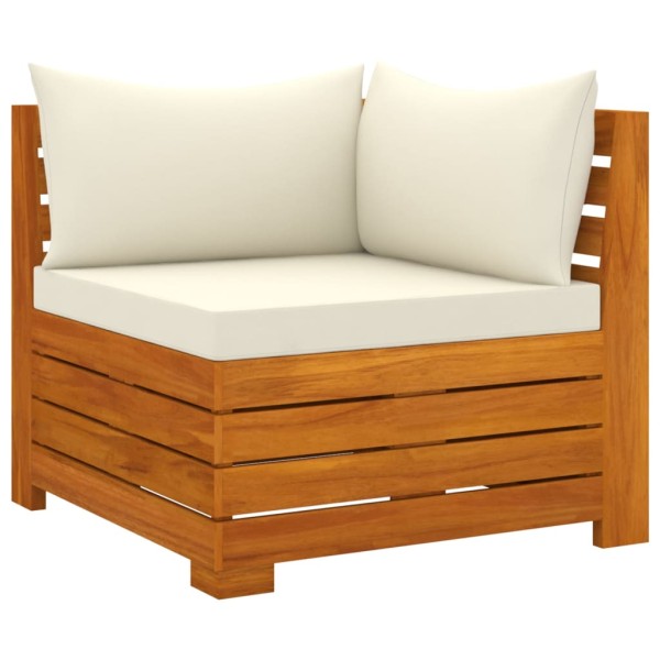 Muebles de jardín 9 piezas con cojines madera maciza de acacia