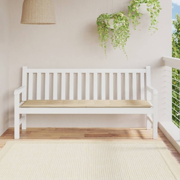 Cojín de banco de jardín tela Oxford beige 180x50x3 cm