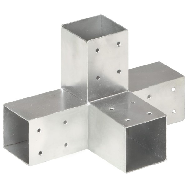 Conector de postes en forma de X metal galvanizado 71x71 mm