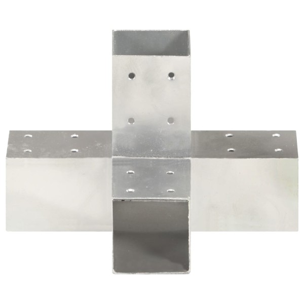 Conector de postes en forma de X metal galvanizado 71x71 mm