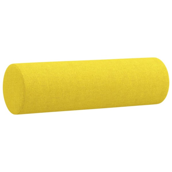 Sofá de 2 plazas con cojines tela amarillo claro 140 cm