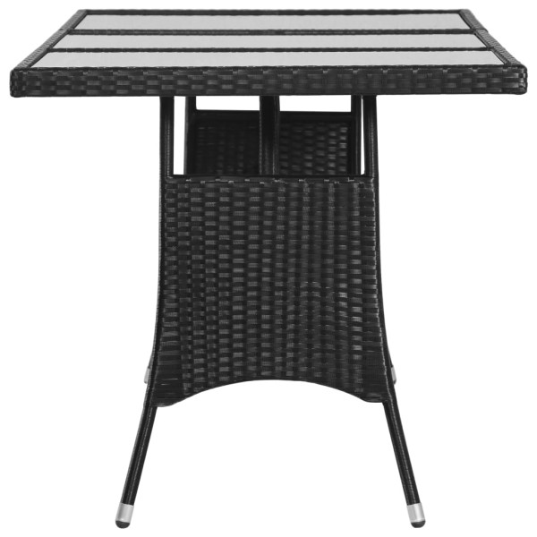 Mesa de jardín ratán sintético negro 170x80x74 cm