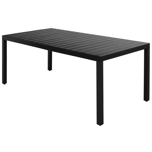 Set de comedor de jardín de 9 piezas PVC ratán negro