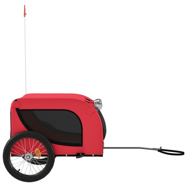 Remolque de bicicleta mascotas hierro tela Oxford rojo negro