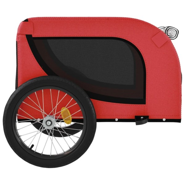 Remolque de bicicleta mascotas hierro tela Oxford rojo negro