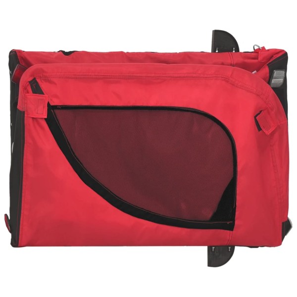 Remolque de bicicleta mascotas hierro tela Oxford rojo negro