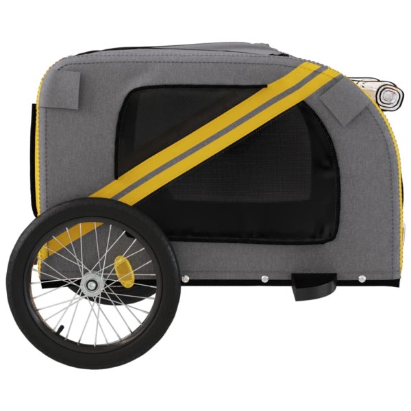 Remolque de bicicleta mascotas hierro tela Oxford amarillo gris