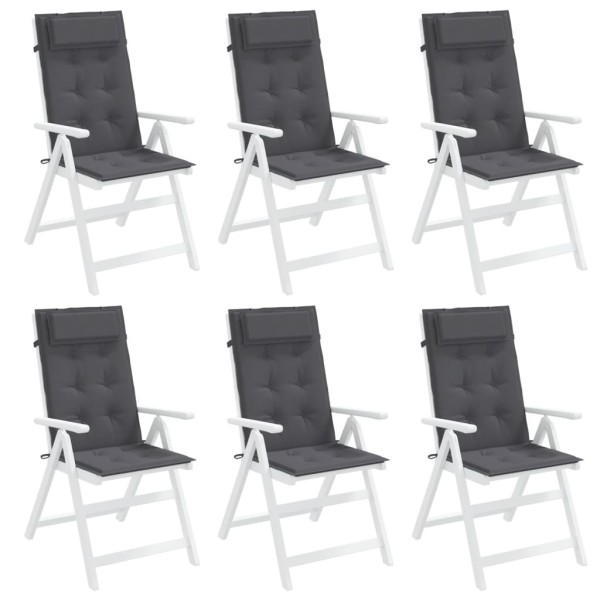 Cojines de silla respaldo alto 6 uds tela Oxford gris antracita