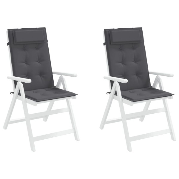 Cojines de silla respaldo alto 2 uds tela Oxford gris antracita