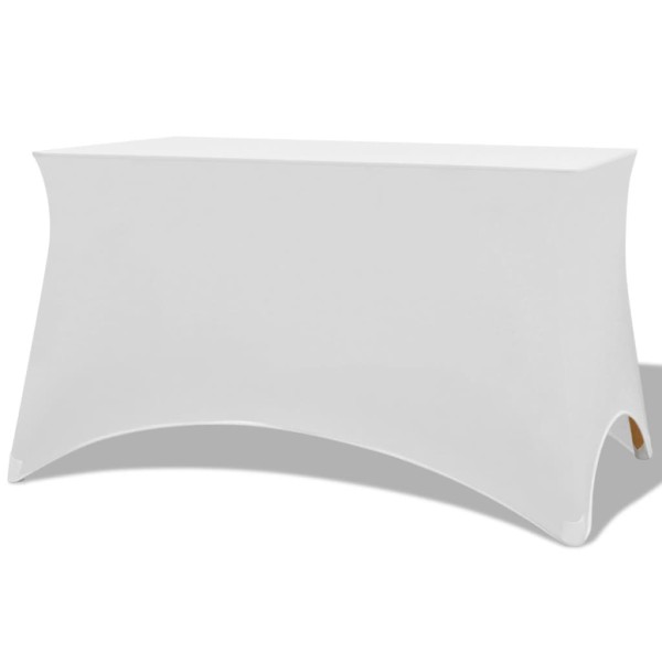 Funda elástica para mesa 2 uds 183x76x74 cm blanco