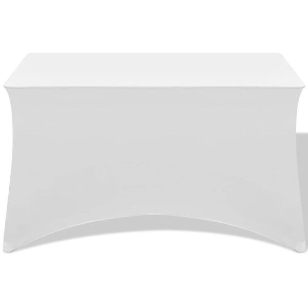 Funda elástica para mesa 2 uds 183x76x74 cm blanco