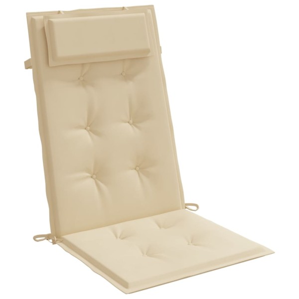 Cojines de silla con respaldo alto 2 uds tela Oxford beige