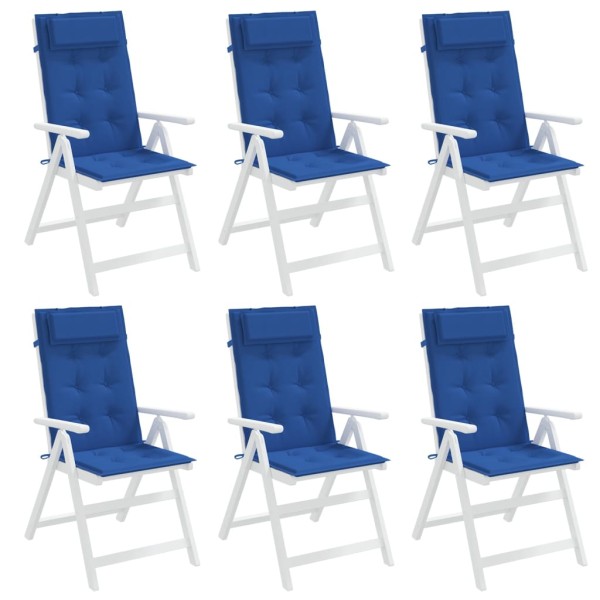 Cojines de silla con respaldo alto 6 uds tela Oxford azul klein