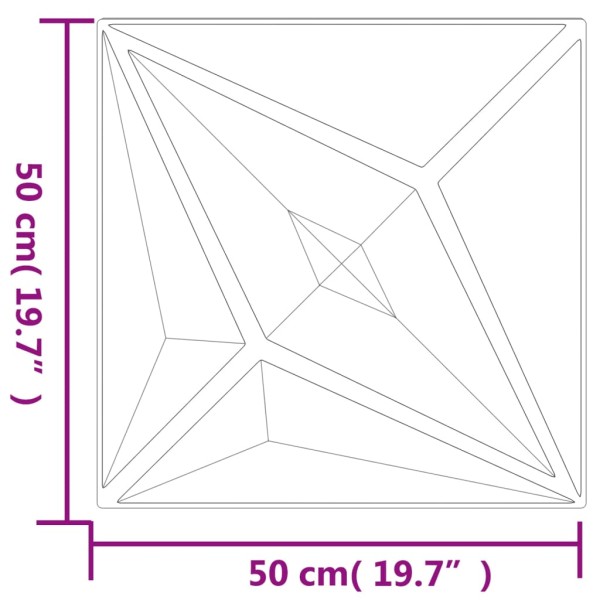 Paneles de pared 24 uds XPS estrella negro 50x50 cm 6 m²