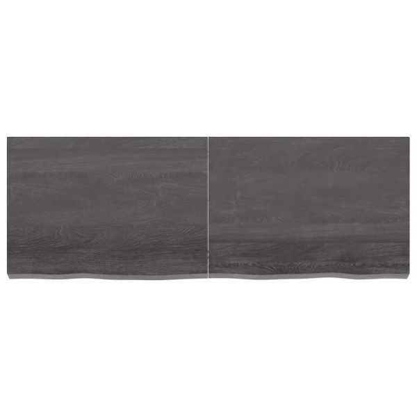 Estante pared madera roble tratada marrón oscuro 140x50x(2-6)cm