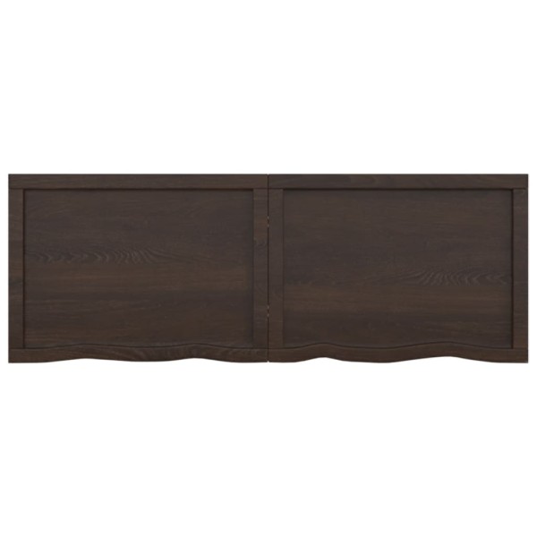 Estante pared madera roble tratada marrón oscuro 140x50x(2-6)cm