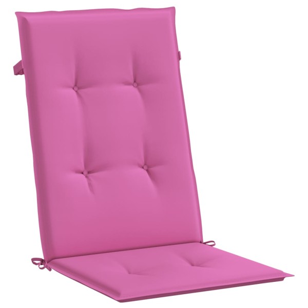 Cojín silla de jardín respaldo alto 2 uds tela rosa 120x50x3 cm