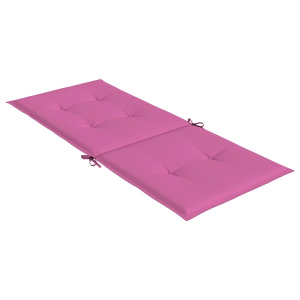 Cojín silla de jardín respaldo alto 2 uds tela rosa 120x50x3 cm