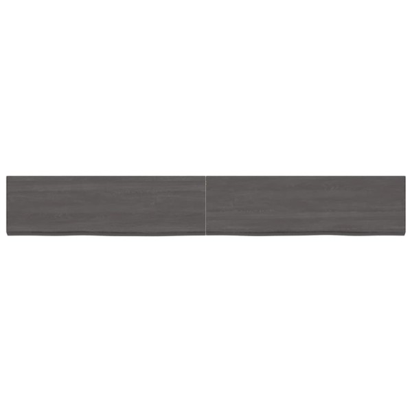 Estante pared madera roble tratada marrón oscuro 200x30x(2-4)cm