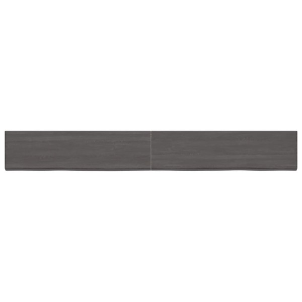 Estante pared madera roble tratada marrón oscuro 220x30x(2-4)cm