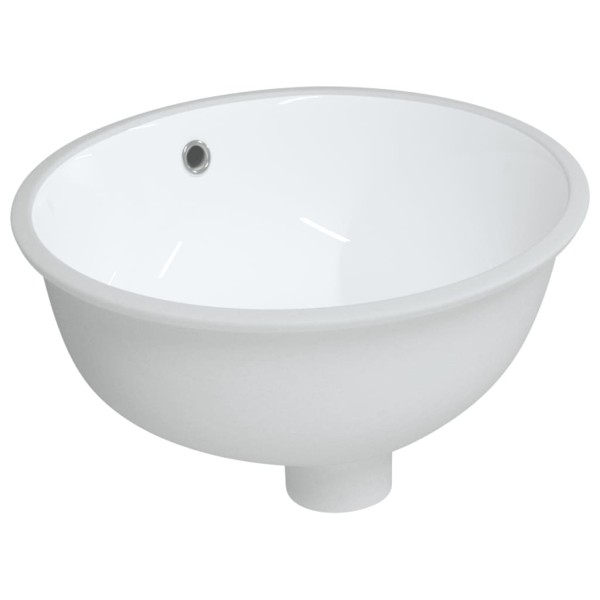 Lavabo de baño ovalado cerámica blanco 37x31x17,5 cm