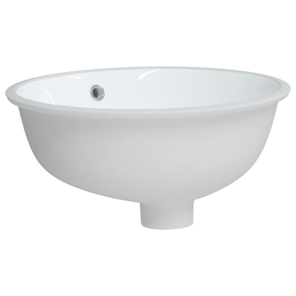 Lavabo de baño ovalado cerámica blanco 37x31x17,5 cm