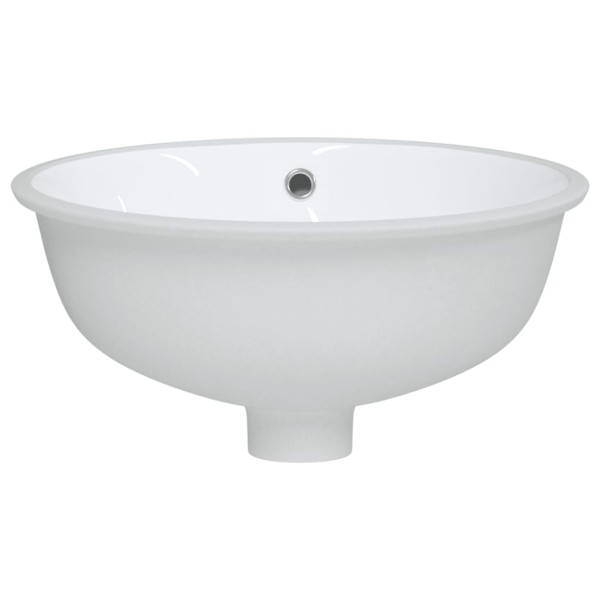 Lavabo de baño ovalado cerámica blanco 37x31x17,5 cm