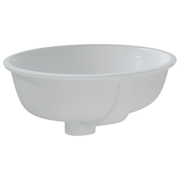 Lavabo de baño ovalado cerámica blanco 37x31x17,5 cm