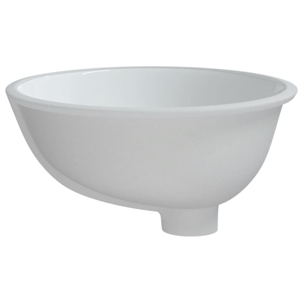 Lavabo de baño ovalado cerámica blanco 37x31x17,5 cm