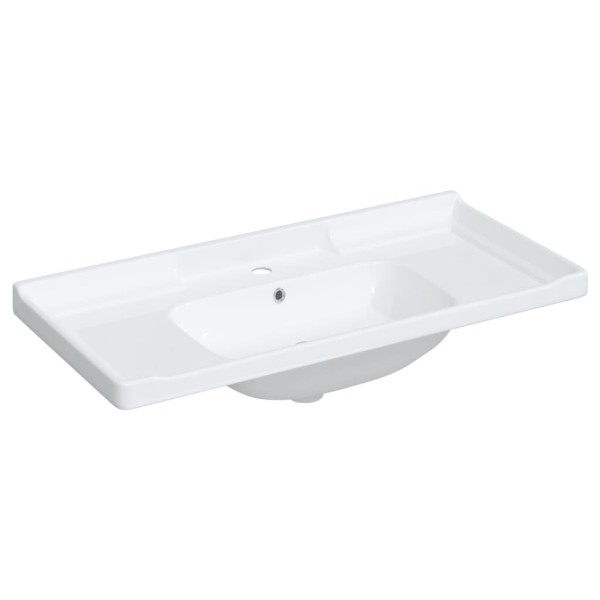 Lavabo de baño rectangular cerámica blanco 100x48x23 cm