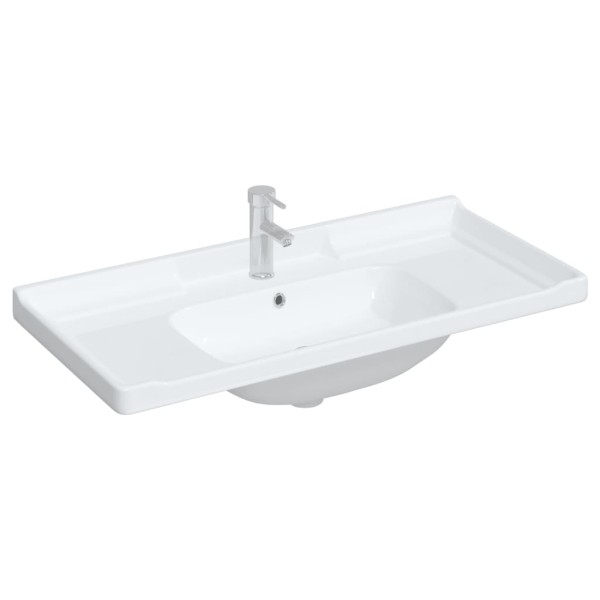 Lavabo de baño rectangular cerámica blanco 100x48x23 cm