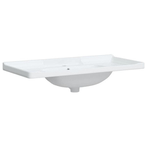 Lavabo de baño rectangular cerámica blanco 100x48x23 cm